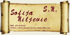 Sofija Miljević vizit kartica